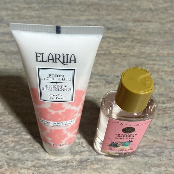 Elariia Other - Elariia Cherry Blossom Hand Cream & Bonus Lavender Garden Body Wash